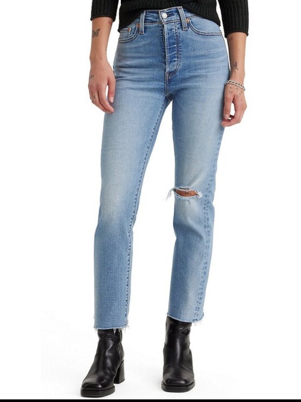 Levi's Light Blue High-Rise Straight Leg Jeans